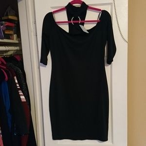 Mock Neck Cold Shoulder Dress